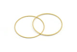 46mm Circle Connectors, 12 Raw Brass Circle Connectors (46x1x1mm) A4073