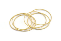 46mm Circle Connectors, 12 Raw Brass Circle Connectors (46x1x1mm) A4073