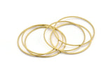 46mm Circle Connectors, 12 Raw Brass Circle Connectors (46x1x1mm) A4073