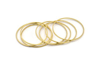 39mm Circle Connectors, 12 Raw Brass Circle Connectors (39x1x1mm) A4072