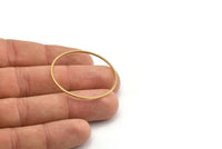 38mm Circle Connectors - 24 Raw Brass Circle Connectors (38x1x1mm) Bs 1086