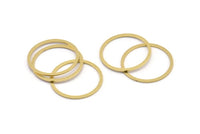 28.5mm Circle Connector, 12 Raw Brass Circle Connectors (28.5x1.6x1mm) A4069