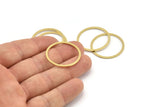 28.5mm Circle Connector, 12 Raw Brass Circle Connectors (28.5x1.6x1mm) A4069