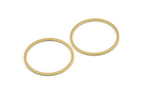 29.5mm Circle Connector, 12 Raw Brass Circle Connectors (29.5x1.3x1mm) A4070