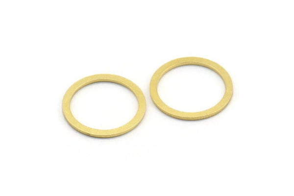 16mm Circle Connector, 50 Raw Brass Circle Connectors (16x1.4x0.80mm) A4079