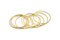 33.5mm Circle Connector, 24 Raw Brass Circle Connectors (33.5x0.80x0.80mm) A4076