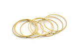 33.5mm Circle Connector, 24 Raw Brass Circle Connectors (33.5x0.80x0.80mm) A4076