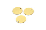 Brass Round Charm, 50 Raw Brass Round Charms With 1 Hole, Earring Charms (11x10x0.60mm) A4078