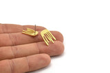 Earring Studs, 8 Raw Brass - Irregular Shaped Stud Earrings - Brass Earrings - Earrings (18x12x1mm) A3635
