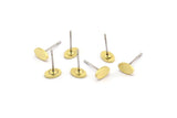 Brass Oval Earring, 12 Raw Brass Oval Stud Earrings (7x4x1mm) A3608