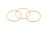 38mm Circle Connectors - 24 Raw Brass Circle Connectors (38x0.80mm) A4080