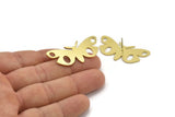 Brass Bug Earring, 4 Raw Brass Butterfly Stud Earrings (40x18x1mm) A3818
