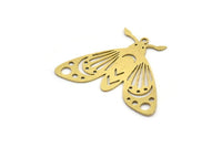 Brass Butterfly Charm, 6 Raw Brass Butterfly Charms With 1 Loop, Earring Findings (26x35x0.60mm) A3838