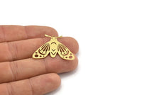 Brass Butterfly Charm, 6 Raw Brass Butterfly Charms With 1 Loop, Earring Findings (26x35x0.60mm) A3838