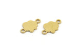Brass Cloud Charm, 100 Raw Brass Cloud Shaped Charms With 2 Loops, Connectors (10x6x0.60mm) A4094