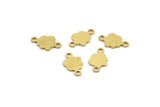 Brass Cloud Charm, 100 Raw Brass Cloud Shaped Charms With 2 Loops, Connectors (10x6x0.60mm) A4094