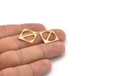 Brass Square Charm, 12 Raw Brass Square Charms With 1 Hole (23x16x0.80mm) A4092