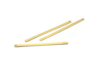Long Bar Charm, 12 Raw Brass Bar Shaped Charms With 1 Hole, Pendants, Earring Findings (70x3x0.80mm) A4095