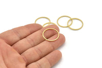 21mm Circle Connectors - 24 Raw Brass Circle Connectors (21x1x1mm) A3835
