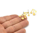 Brass Flower Earring, 8 Raw Brass Flower Shaped Stud Earrings (18x17x1mm) A3811