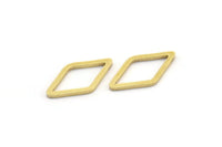 Brass Diamond Ring, 50 Raw Brass Open Diamond Ring Charms (10x16x1mm) D0058