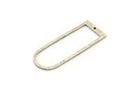 D Shape Rings, 4 Antique Silver Plated Brass D Shape Connectors With 1 Hole, Rings  (47x18x1.4mm) BS 1894 H0450