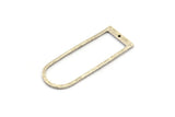 D Shape Rings, 4 Antique Silver Plated Brass D Shape Connectors With 1 Hole, Rings  (47x18x1.4mm) BS 1894 H0450