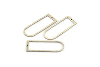 D Shape Rings, 4 Antique Silver Plated Brass D Shape Connectors With 1 Hole, Rings  (47x18x1.4mm) BS 1894 H0450