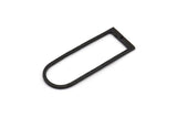 D Shape Rings, 4 Oxidized Brass Black D Shape Connectors With 1 Hole, Rings  (47x18x1.4mm) BS 1894 S336
