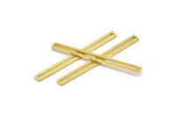 Stick Necklace Bar, 50 Raw Brass Bars with Open Middle, Minimalist Design, Necklace Findings, Earring Findings (40x3x0.8mm) BS 2193