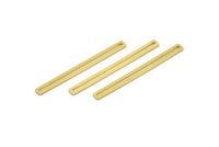 Stick Necklace Bar, 50 Raw Brass Bars with Open Middle, Minimalist Design, Necklace Findings, Earring Findings (40x3x0.8mm) BS 2193