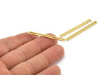 Stick Necklace Bar, 50 Raw Brass Bars with Open Middle, Minimalist Design, Necklace Findings, Earring Findings (40x3x0.8mm) BS 2193