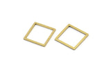 Square Brass Charm, 50 Raw Brass Square Connectors (14x1x0.80mm) A3845