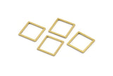 Square Brass Charm, 50 Raw Brass Square Connectors (14x1x0.80mm) A3845