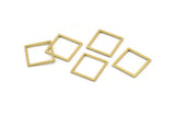 Square Brass Charm, 50 Raw Brass Square Connectors (14x1x0.80mm) A3845