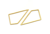 Brass Triangle Charm, 10 Raw Brass Triangle Connectors, Rings, Charms (41x23x0.80mm) A3846