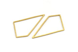 Brass Triangle Charm, 10 Raw Brass Triangle Connectors, Rings, Charms (41x23x0.80mm) A3846