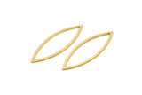 Brass Marquise Ring, 24 Raw Brass Marquise Ring, Connector, Charms (11x32x0.80mm) A3849