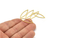 Brass Marquise Ring, 24 Raw Brass Marquise Ring, Connector, Charms (9x29x0.80mm) A3850