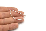 Silver Half Moon, 12 Silver Tone Brass Semi Circle Connectors (22x45x1mm) D1291