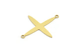 Brass Pole Star Charm, 12 Raw Brass, Brass Charms, Brass Pole Star Charms With 2 Loops, Connector Findings (30x24x0.60mm) A4112