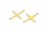 Brass Pole Star Charm, 12 Raw Brass, Brass Charms, Brass Pole Star Charms With 2 Loops, Connector Findings (30x24x0.60mm) A4112
