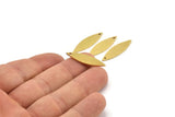 Brass Marquise Charm, 12 Raw Brass Marquise Charms With 1 Hole (27x8x1mm) A3864