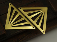 Raw Brass Triangle, 5 Raw Brass Triangle Pendants With 2 Holes (45x35x35mm) A0010