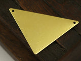 Brass Triangle Charm, 10 Raw Brass Triangle Pendants With 2 Holes (45x35x35mm) Brs 3092 A0045
