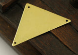 Raw Brass Triangle, 10 Raw Brass Triangle Pendants With 3 Holes (45x35x35mm) A0046