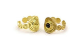 Brass Royal Ring, 2 Raw Brass Royal Rings With 1 Stone Settings - Pad Size 4mm N2118