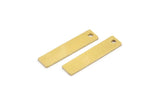 Brass Rectangle Charm, 12 Raw Brass Rectangle Charms With 1 Hole, Brass Pendants (26x6x1mm) A4118