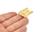 Brass Rectangle Charm, 12 Raw Brass Rectangle Charms With 1 Hole, Brass Pendants (26x6x1mm) A4118