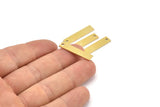 Brass Rectangle Charm, 12 Raw Brass Rectangle Charms With 1 Hole, Brass Pendants (26x6x1mm) A4118